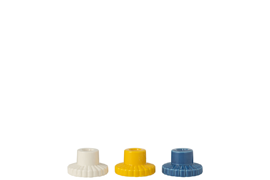 Kaarsenhouder Lijnen Porselein Mix Assortiment Van 3