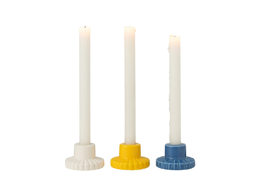 Kaarsenhouder Lijnen Porselein Mix Assortiment Van 3