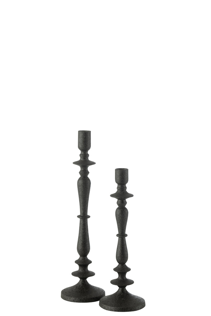 Candle Holder Metal Black Large