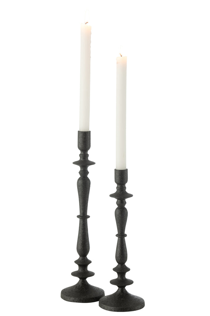Candle Holder Metal Black Large