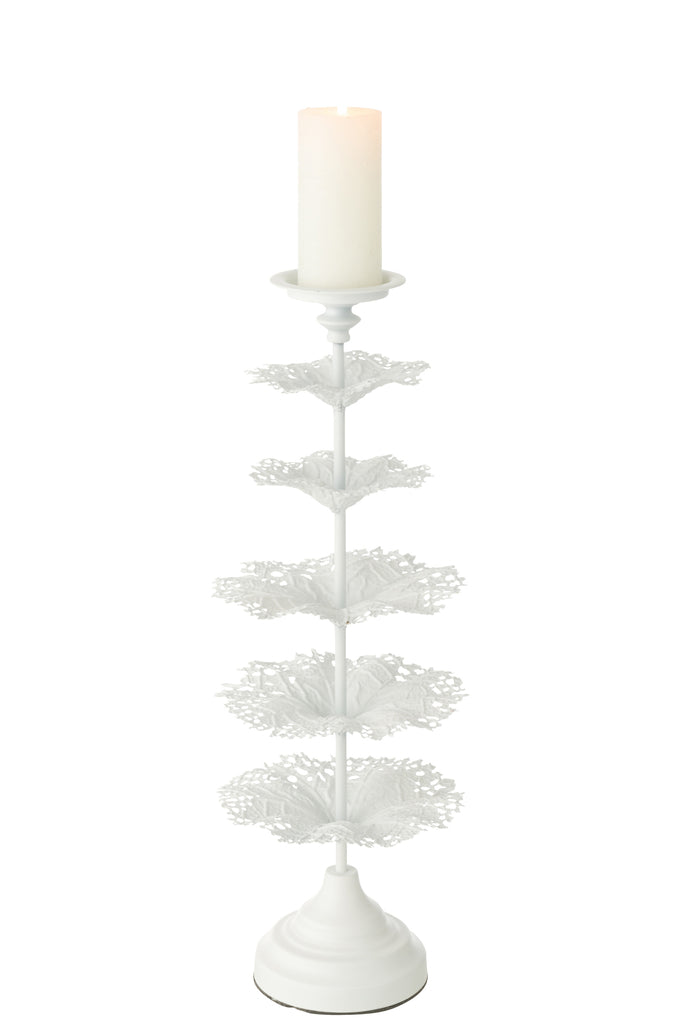 Kaarsenhouder Boom Metaal Wit Klein