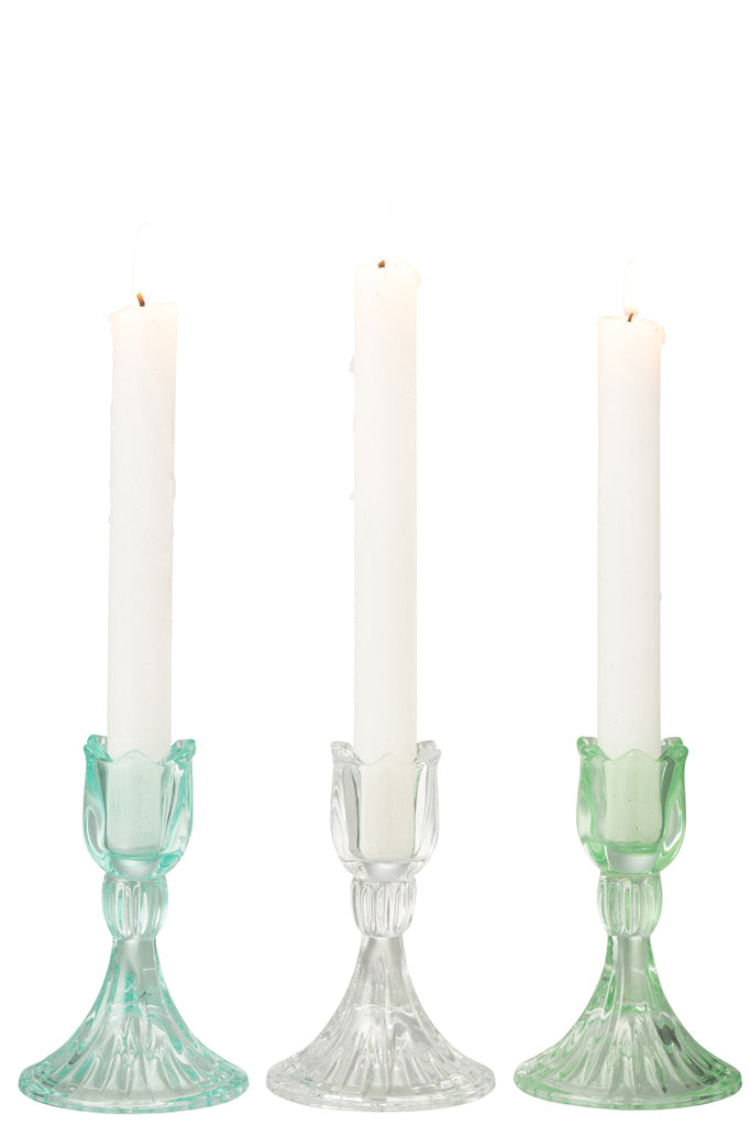 Kaarsenhouder Tulp Koud Glas Mix Assortiment Van 3