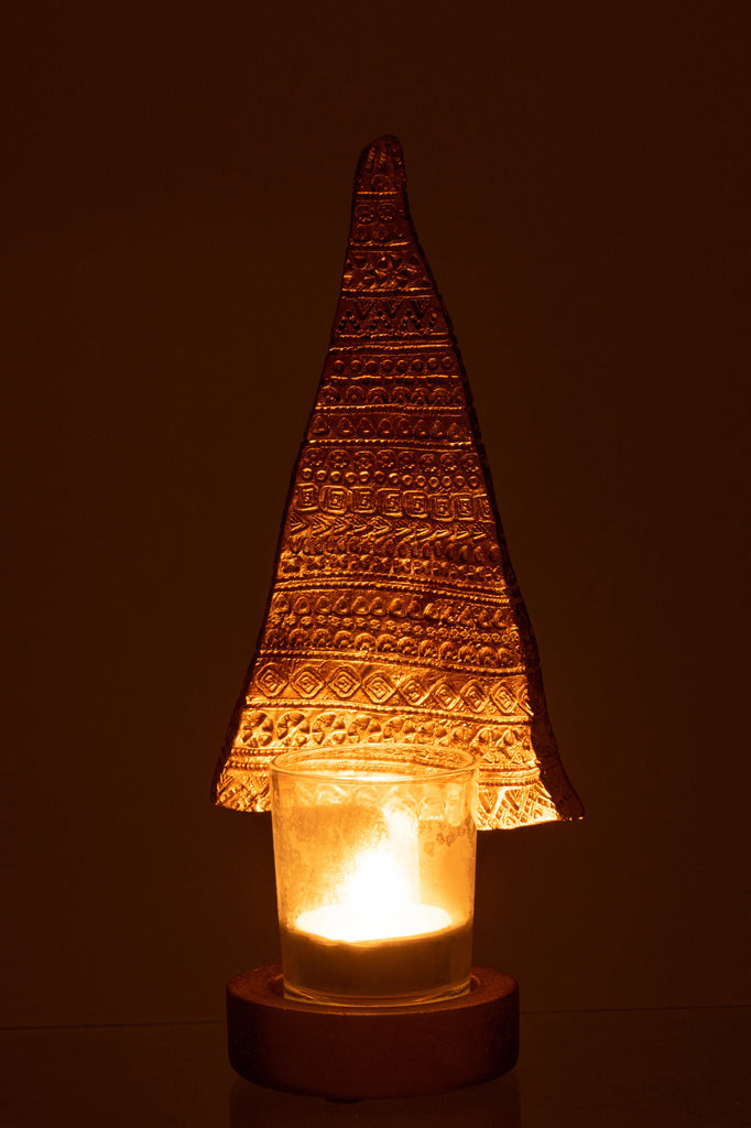 Kaarsenhouder Kerstboom Poly Goud Groot