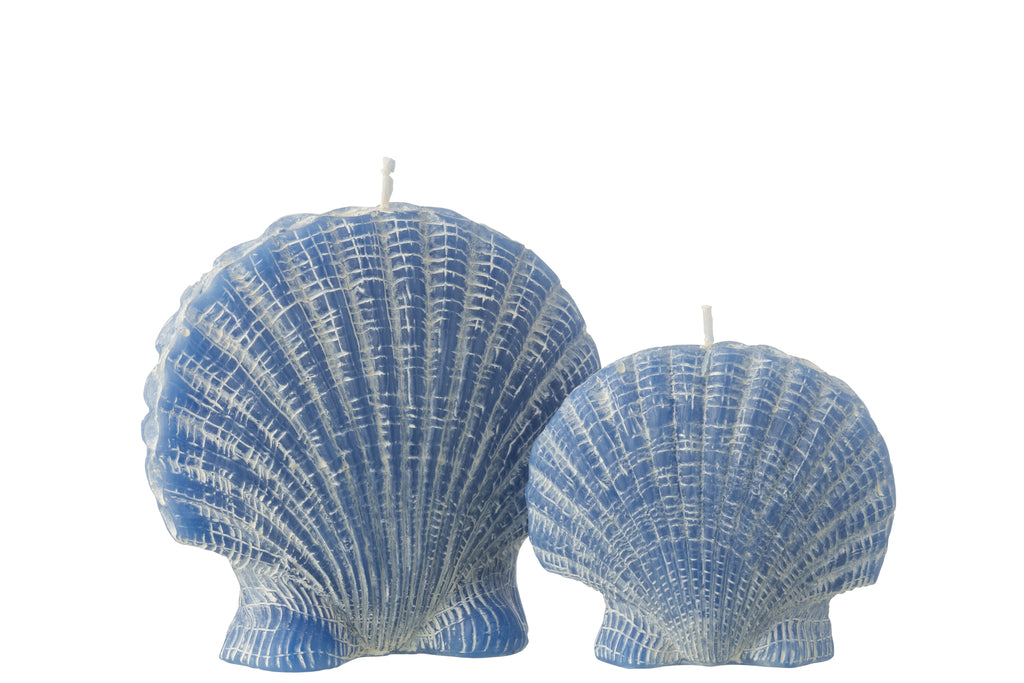Kaars Schelp Wax Blauw Groot-8Uren