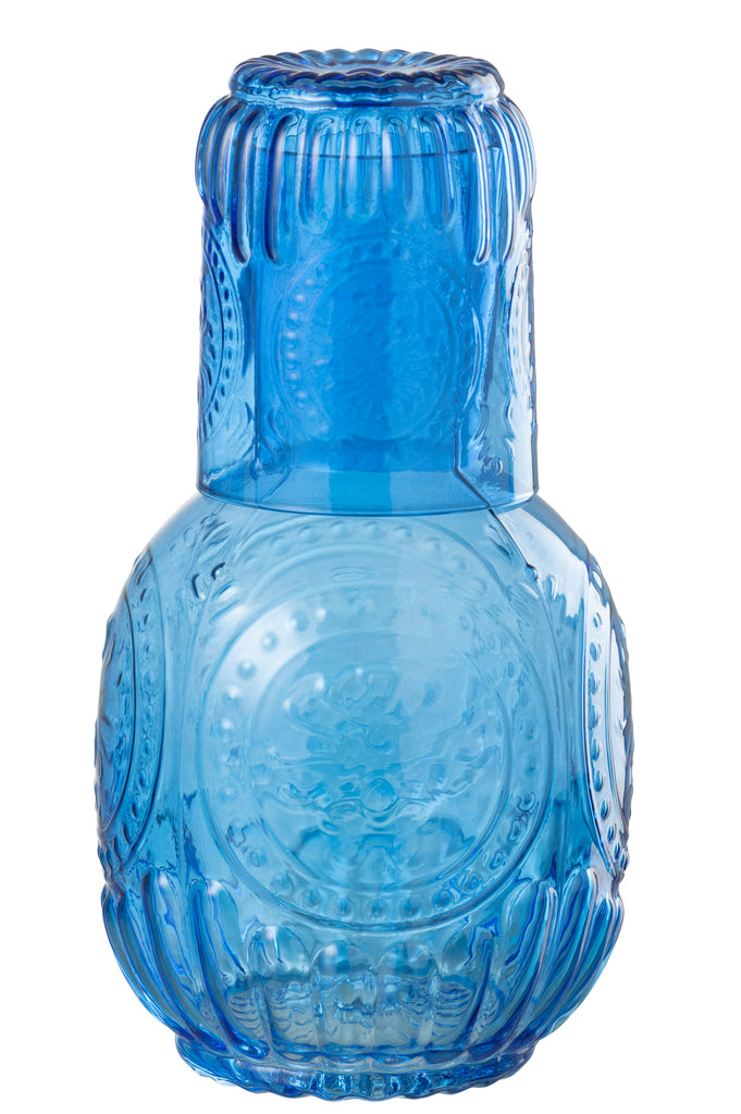 Karaf+Glas Maya Glas Blauw
