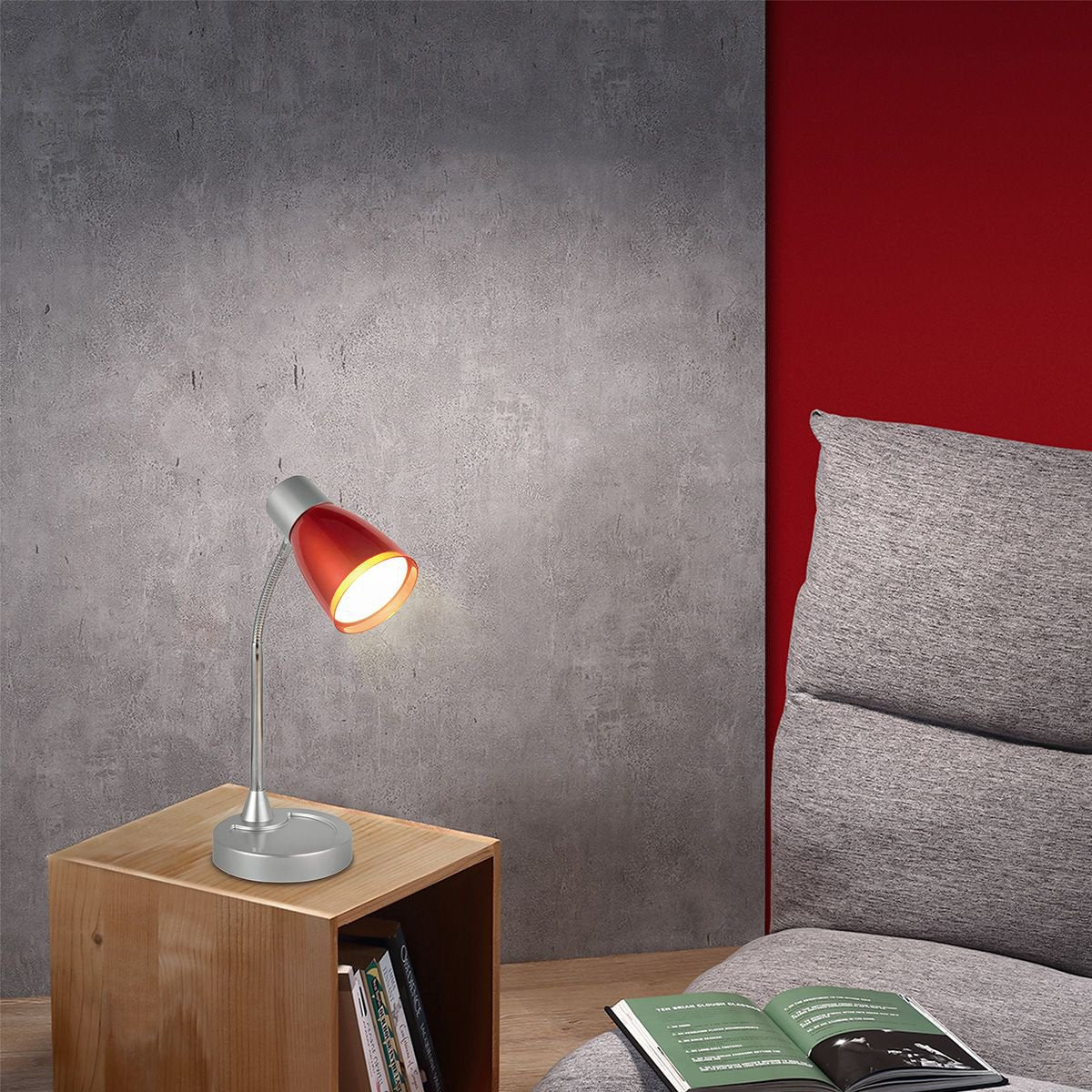 Lumy Led Bureaulamp 3W Rood - Verstelbare