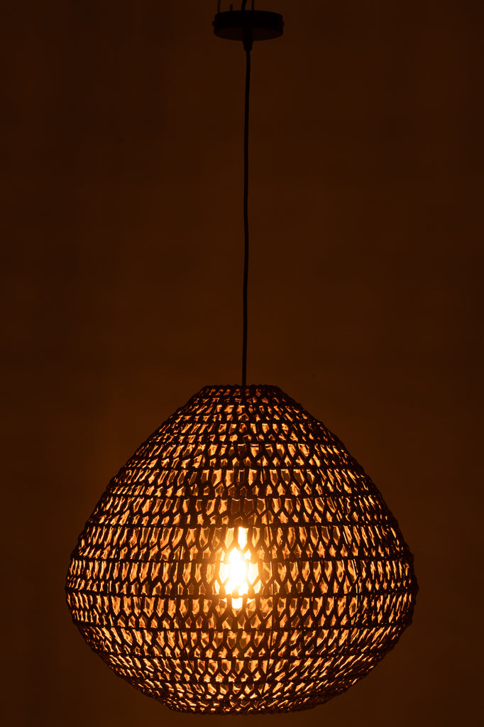 Plafondlamp Gevlochten Metaal Donker Natuurlijk