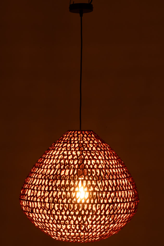 Plafondlamp Gevlochten Metaal Oranje