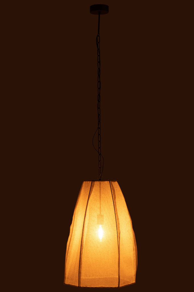 Plafondlamp Peer Linnen/IJzer Wit Groot