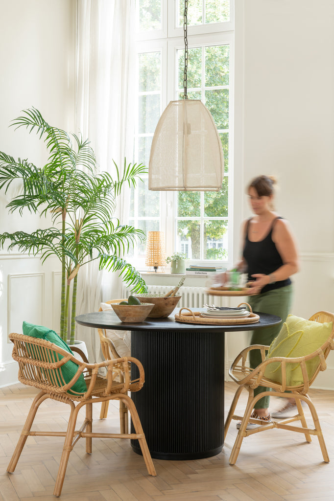 Plafondlamp Peer Linnen/IJzer Wit Klein