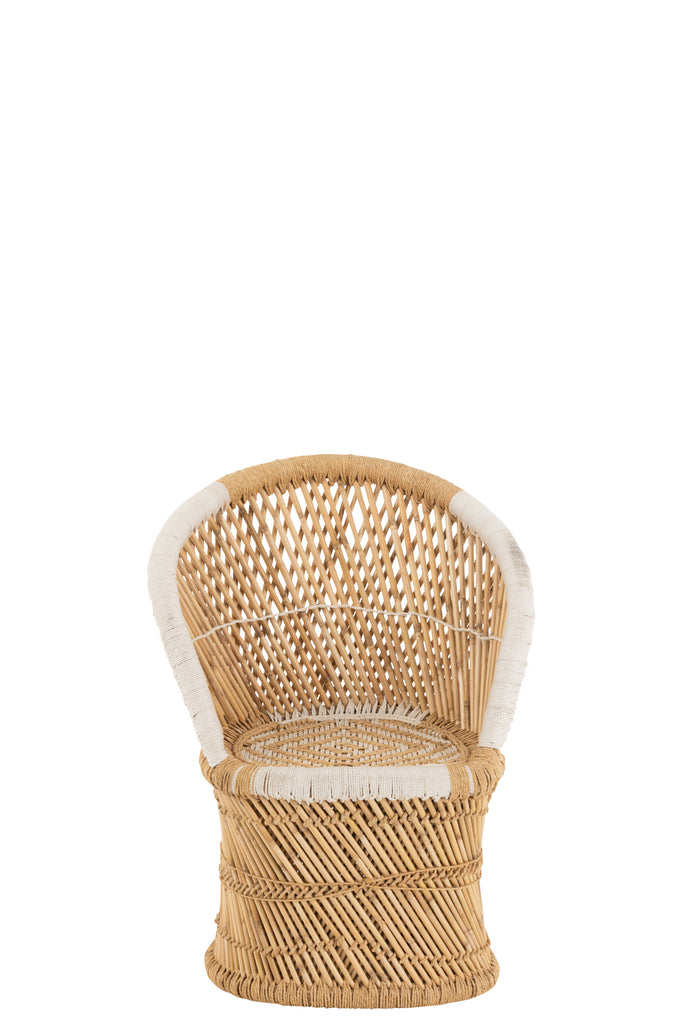 Stoel rugleuning bamboe natuurlijk/wit kind