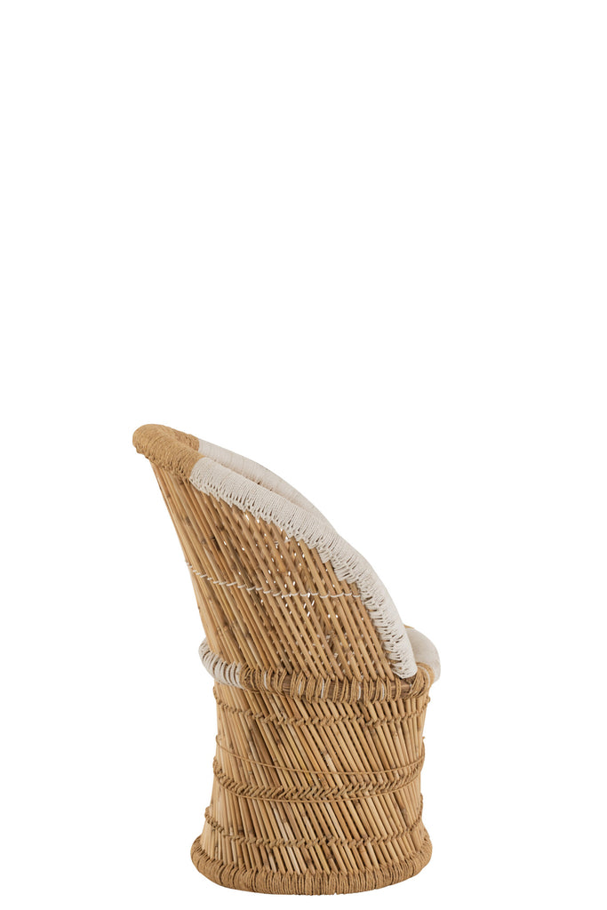 Stoel rugleuning bamboe natuurlijk/wit kind