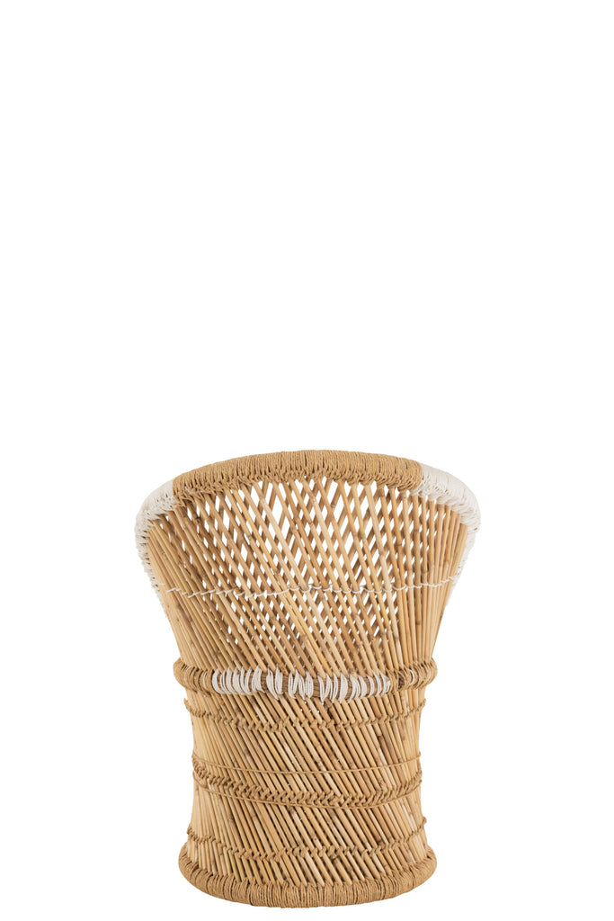 Stoel rugleuning bamboe natuurlijk/wit kind