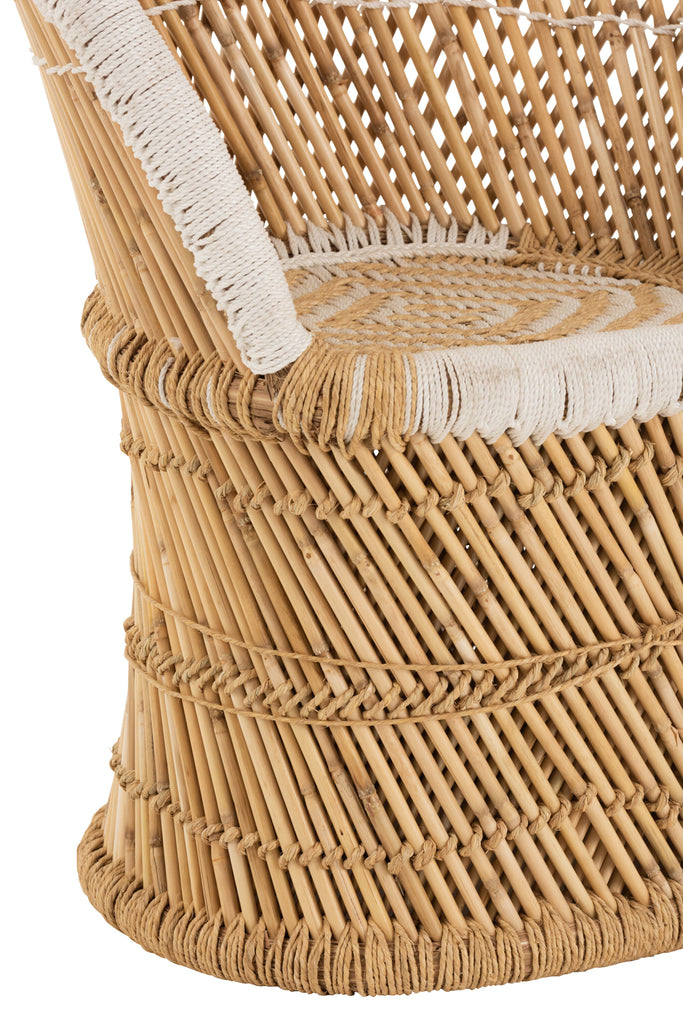 Stoel rugleuning bamboe natuurlijk/wit kind