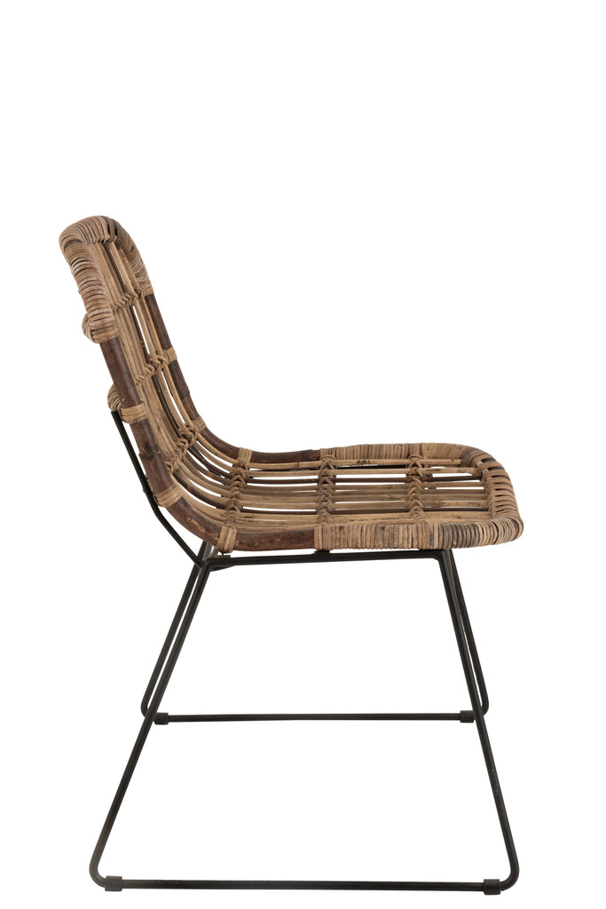 Stoel Billie Bananenbladeren/Teakhout Natuurlijk