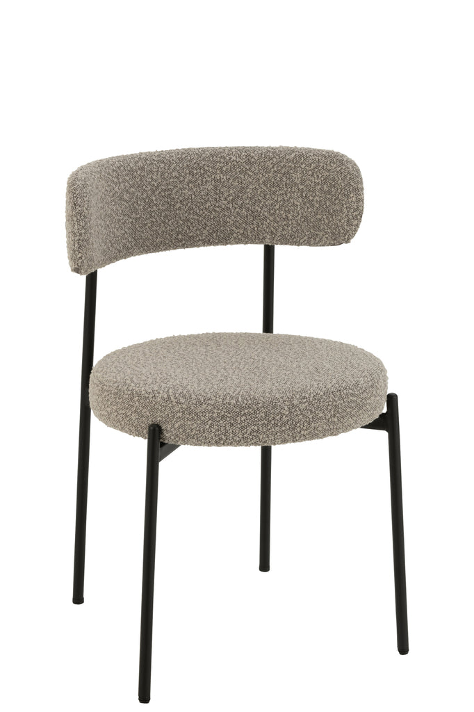Stoel Boucle Triplex/Polyester Grijs/Zwart