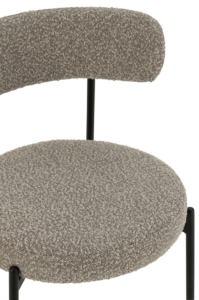 Stoel Boucle Triplex/Polyester Grijs/Zwart