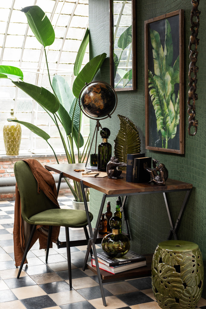 Stoel Claire Metaal/Textiel Groen