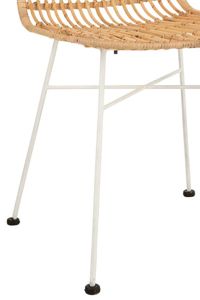 Stoel Ema Rotan/Metaal Natuurlijk/Wit