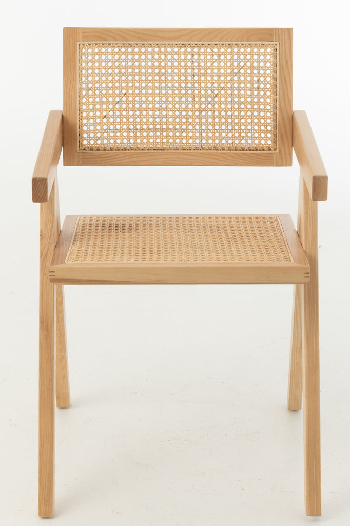 Stoelrooster van essenhout/rotan natuurlijk