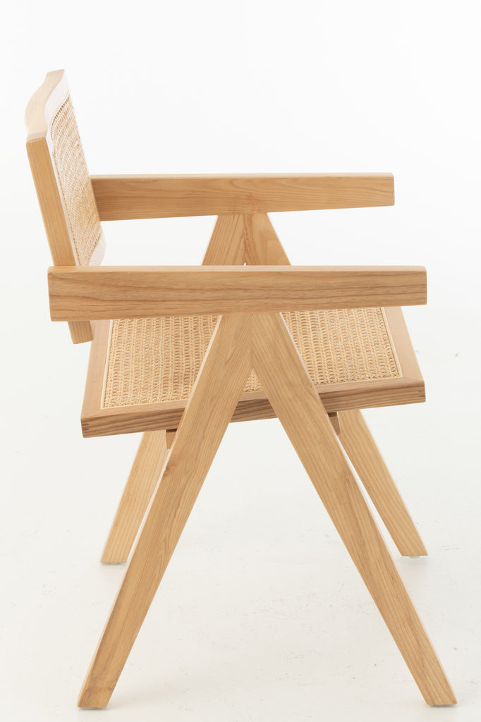 Stoelrooster van essenhout/rotan natuurlijk