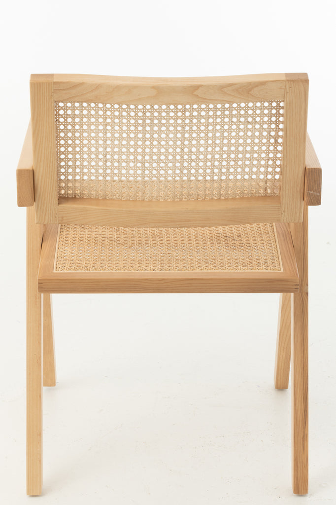 Stoelrooster van essenhout/rotan natuurlijk