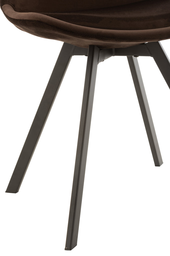 Stoel Helene Metaal/Textiel Donkerbruin