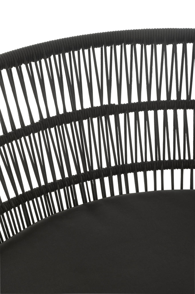 Chair Joa Steel/Rattan Black