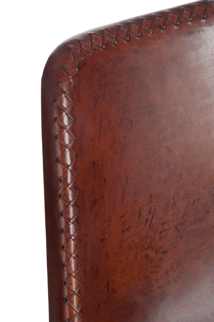 Stoel Loft Leer/Metaal Donkerbruin/Zwart