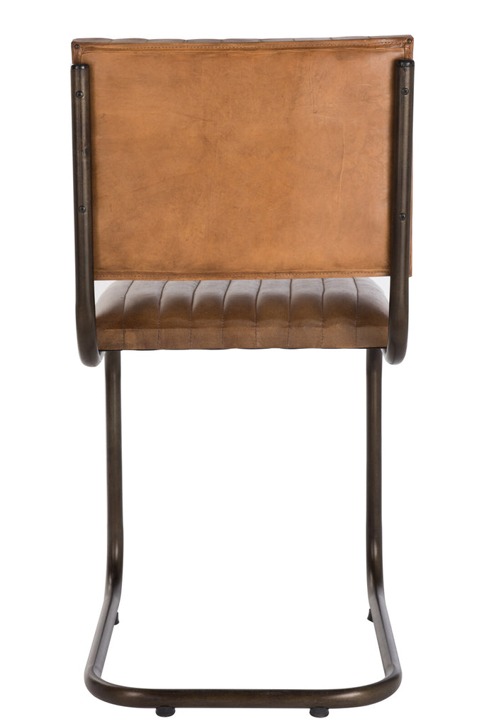 Stoel Modern Leer/Metaal Cognac Xx