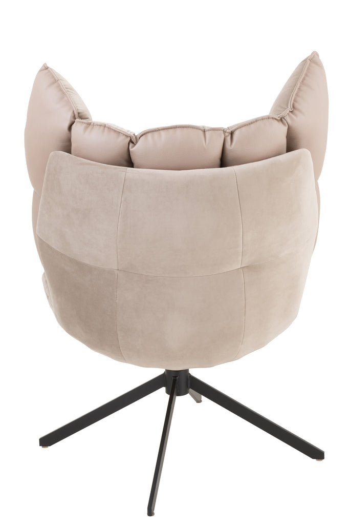 Stoel Relax Kussen Op Frame Textiel/Metaal Extra Licht Grijs