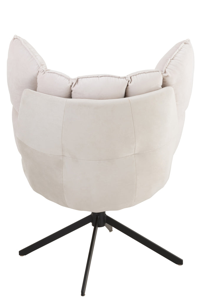 Stoel Relax Kussen Op Frame Textiel/Metaal Beige