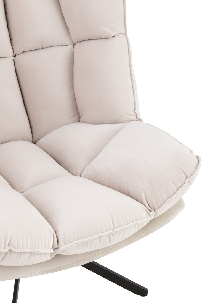 Stoel Relax Kussen Op Frame Textiel/Metaal Beige
