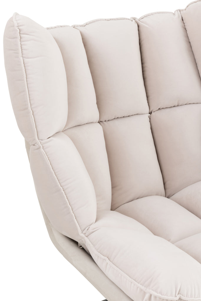 Stoel Relax Kussen Op Frame Textiel/Metaal Beige