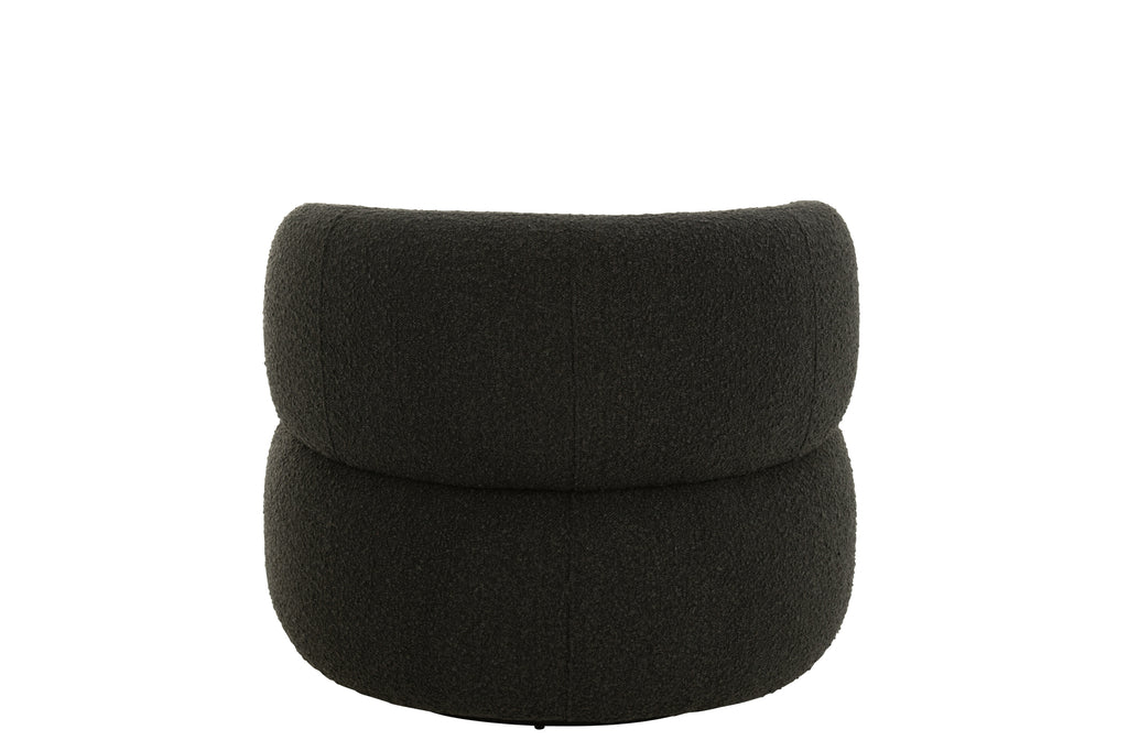 Chair Swivel Round Poplar Wood/Foam Black