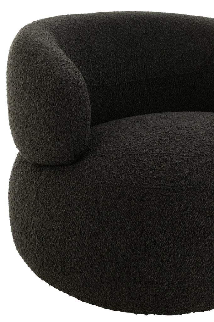 Chair Swivel Round Poplar Wood/Foam Black