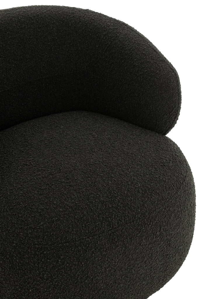 Chair Swivel Round Poplar Wood/Foam Black