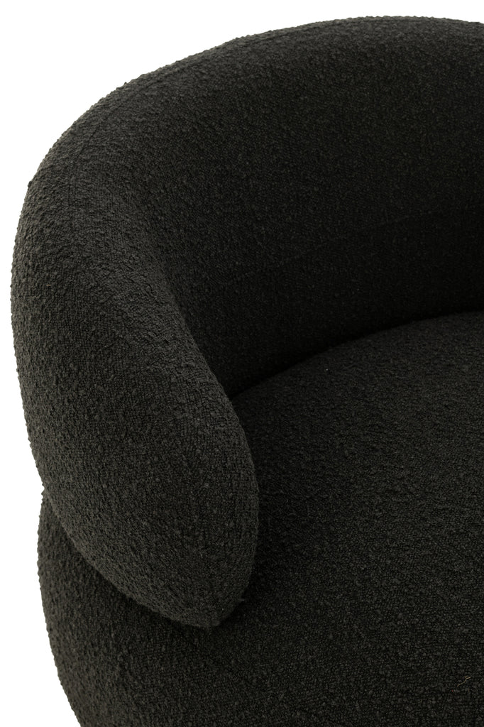 Chair Swivel Round Poplar Wood/Foam Black