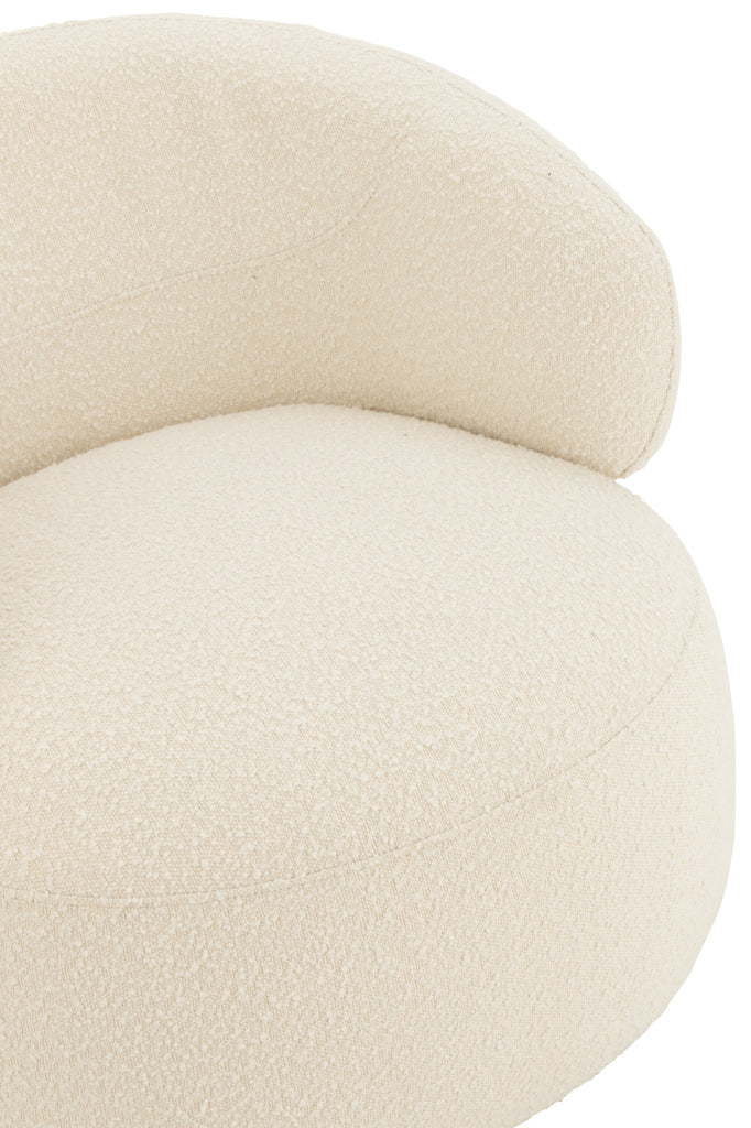 Ronde draaistoel, Populierhout/Schuim crème