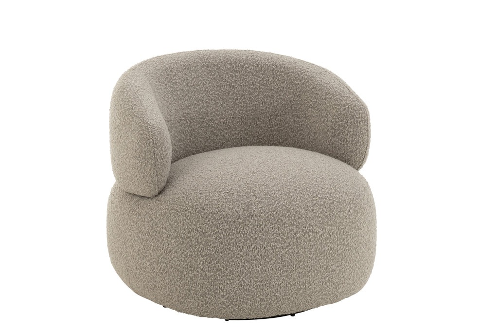 Chair Swivel Round Poplar Wood/Foam Taupe