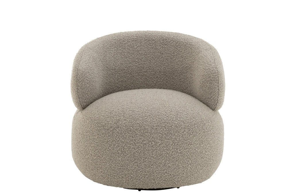 Chair Swivel Round Poplar Wood/Foam Taupe