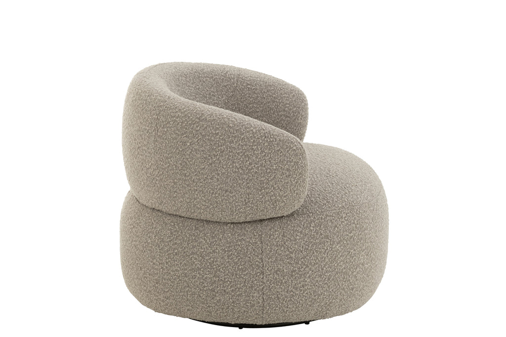Chair Swivel Round Poplar Wood/Foam Taupe