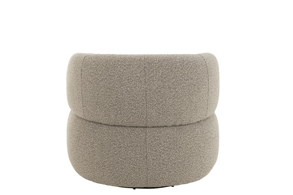 Chair Swivel Round Poplar Wood/Foam Taupe
