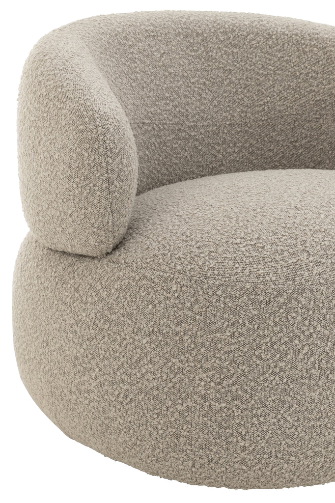 Chair Swivel Round Poplar Wood/Foam Taupe