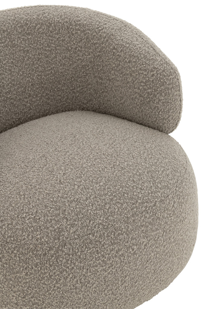 Chair Swivel Round Poplar Wood/Foam Taupe