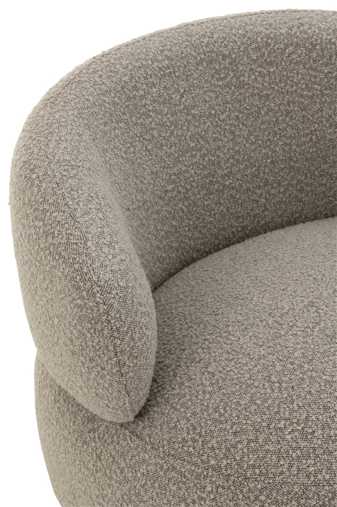 Chair Swivel Round Poplar Wood/Foam Taupe