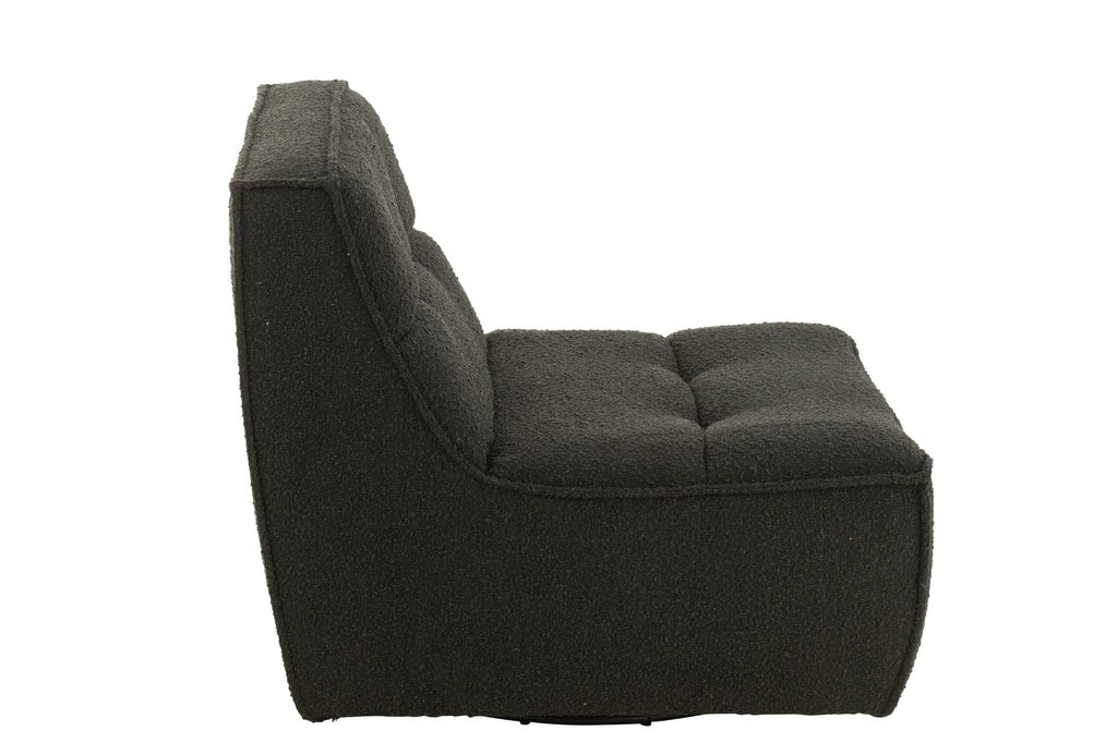 Chair Swivel Square Poplar Wood/Foam Black