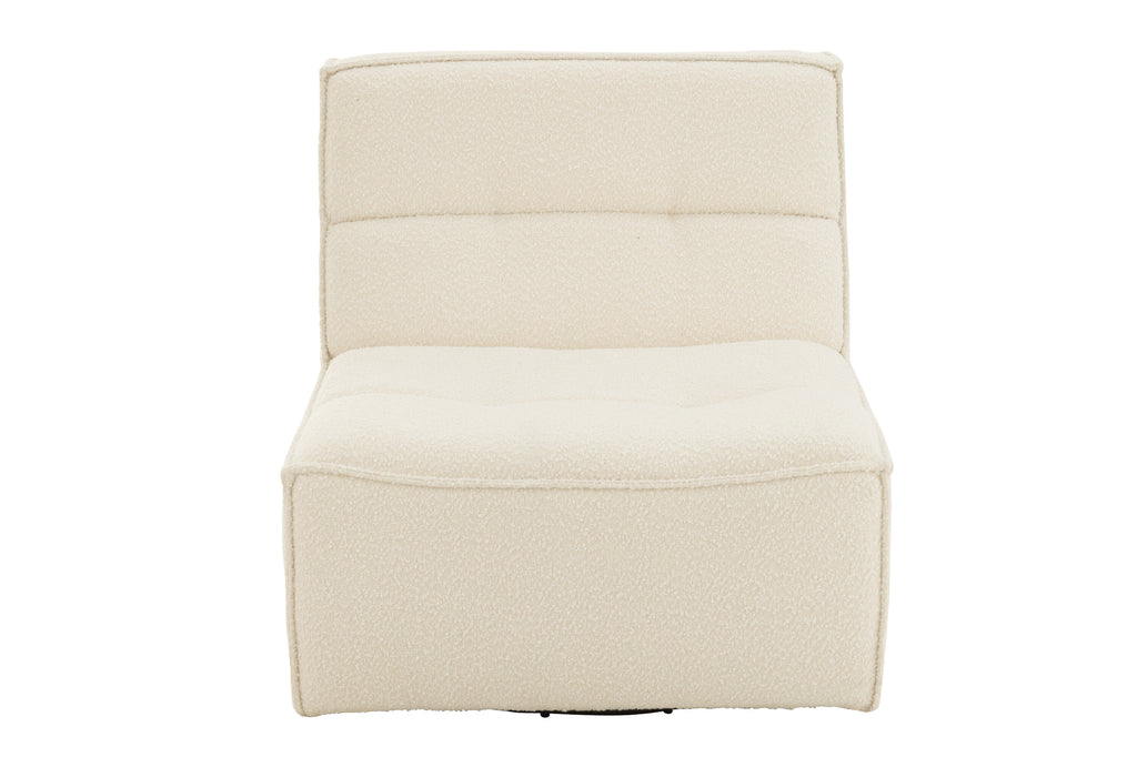 Chair Swivel Square Poplar Wood/Foam Cream
