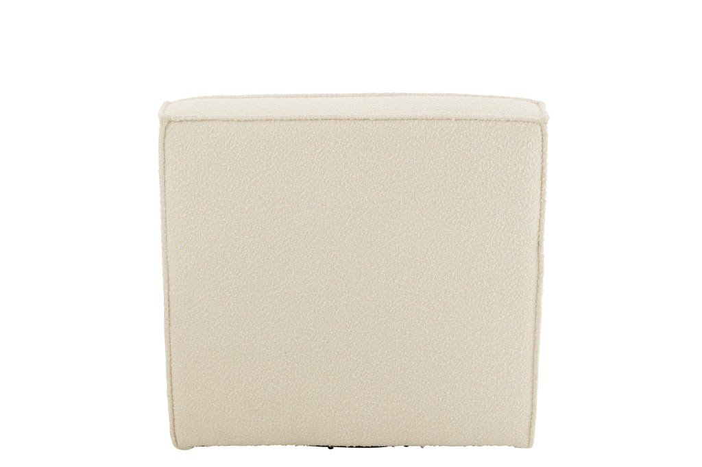 Chair Swivel Square Poplar Wood/Foam Cream