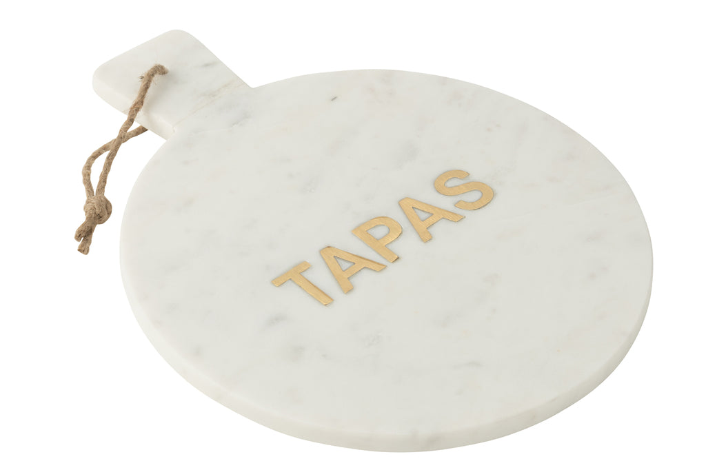 Cheese Board Round Tapas Marble White